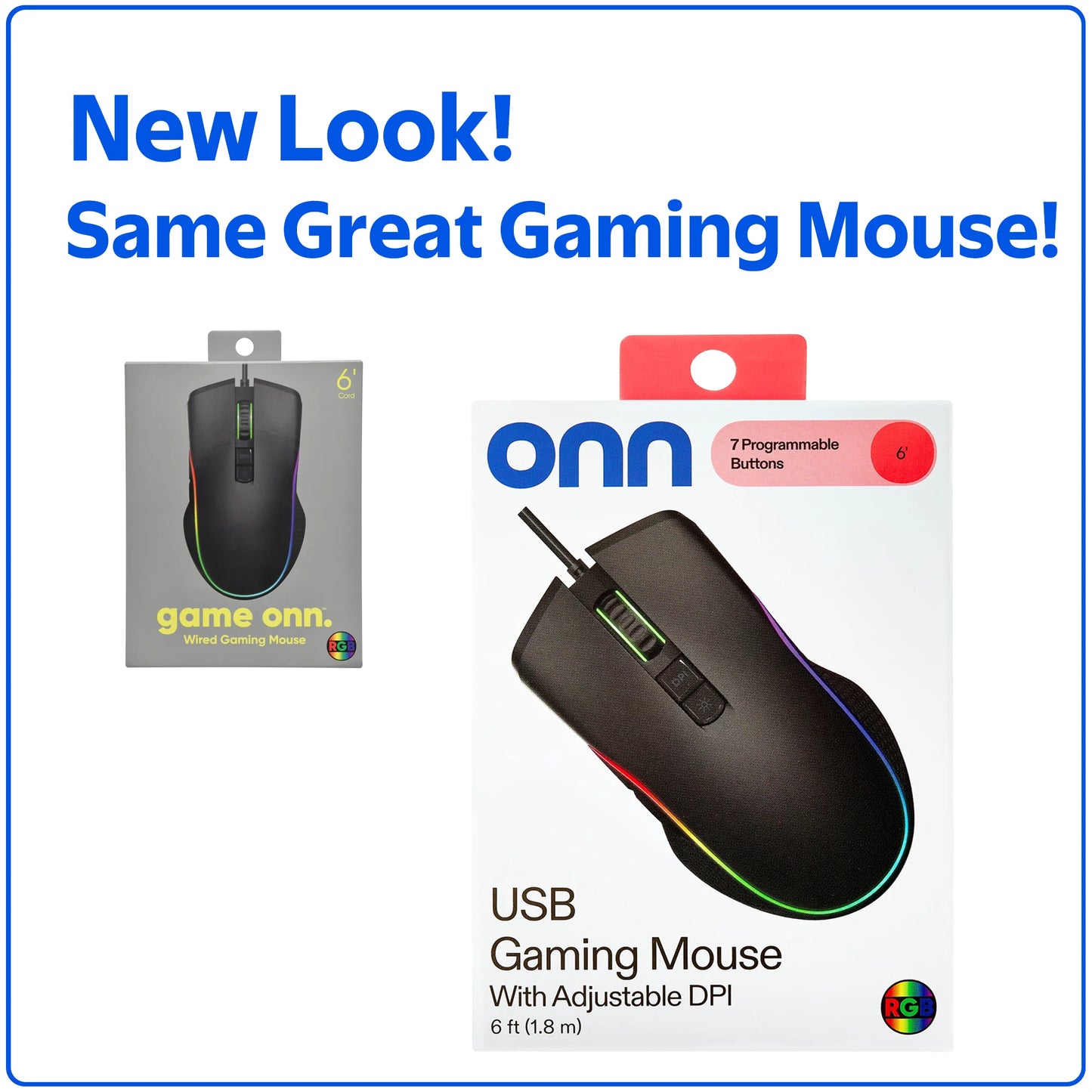 Wired USB Gaming Mouse with Adjustable DPI, Backlit, 7 Buttons Black