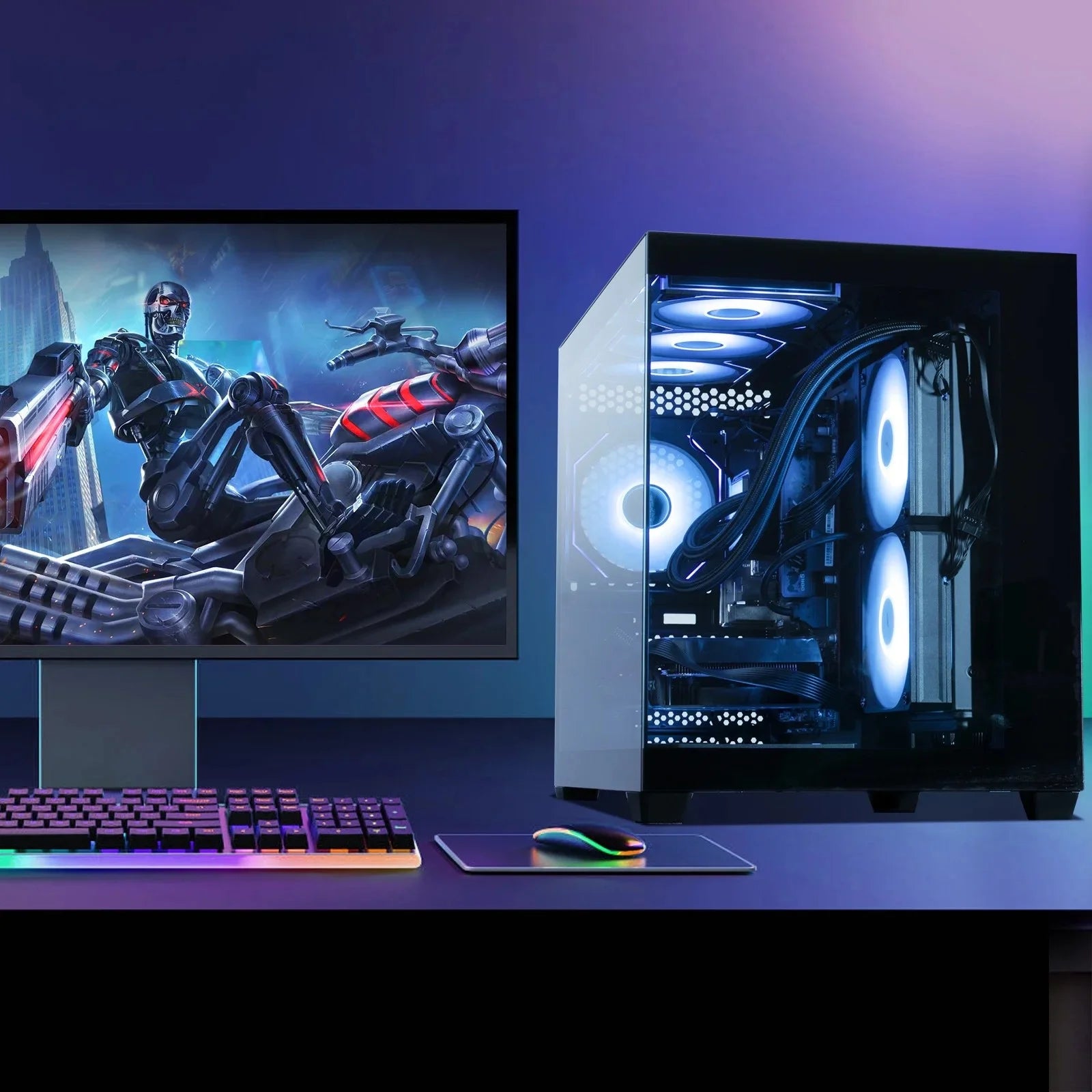 Gaming PC, AMD Ryzen 7 5700X,RTX 5060 8GB, 1TB SSD, 16GB Ram,Desktop Computer Win 11,New