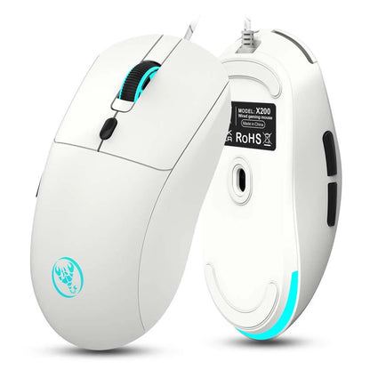 USB Wired Gaming Mouse,Usb Computer Mouse with 4 Adjustable DPI, RGB Backlit LED, Side Buttons, Ergonomic Design Mice for PC, Laptop, Windows, Mac, Vista, Linux, Gamer,White