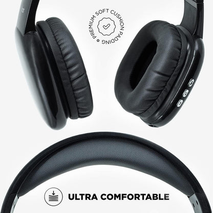 Ultra Over-Ear Wireless Bluetooth Headphones, Noise Canceling, Built-In Mic, Aux Backup, 10 H Playtime, Comfortable Design – Great Travel Gift