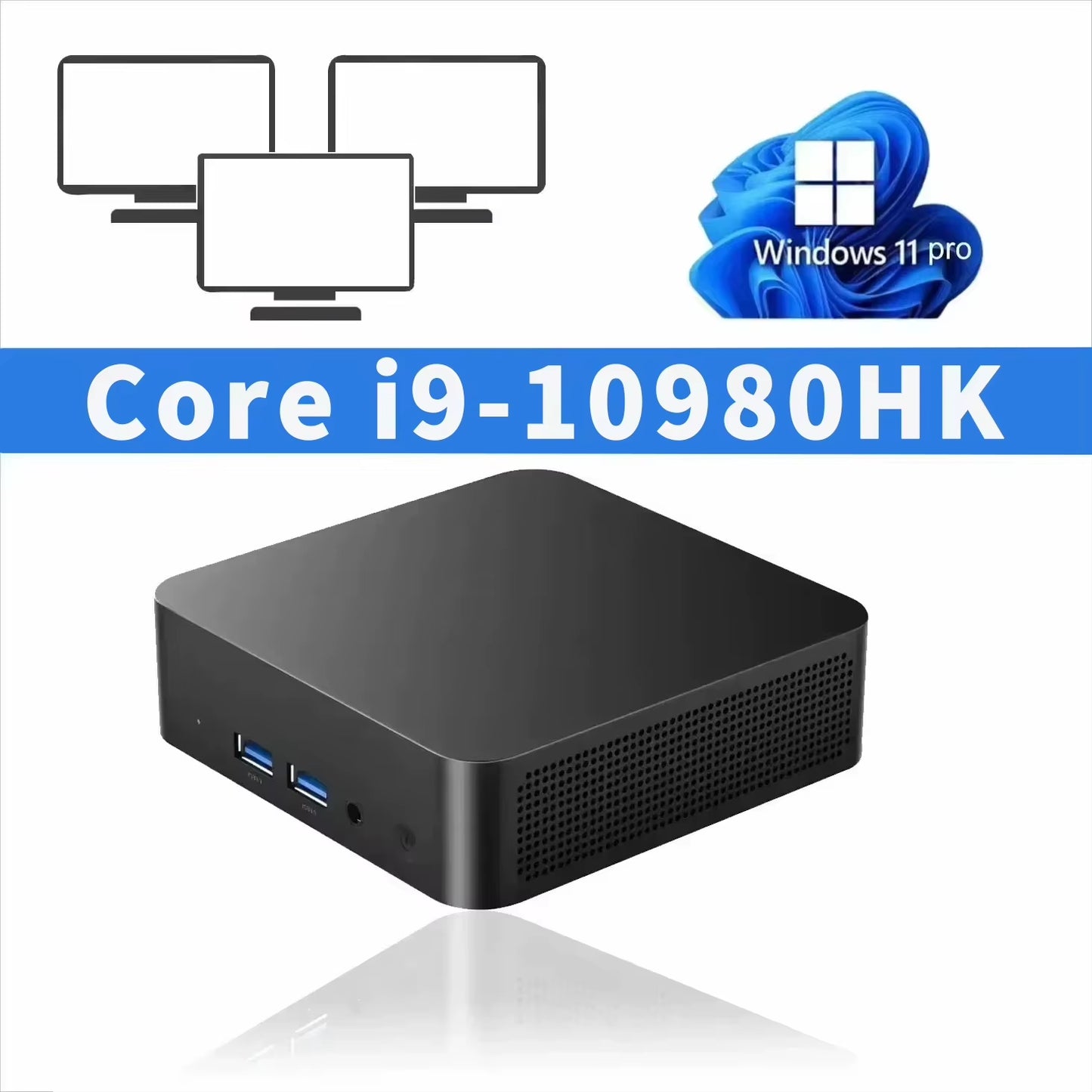 Gaming Mini PC Windows11 Intel Core I9 10980HK/ I9 9900U 16GB DDR4 1TB 2TB Wifi6 M.2 SSD UHD Graphics 1000Mbps Ethernet Mini PC