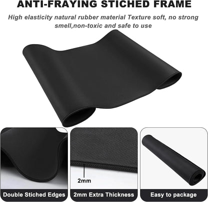 Large Mouse Pad, Desk Mat Office Pad Gaming with Stitched Edges, 31.5" X 15.7" Mousepad Non-Slip Waterproof Rubber Base for PC Laptop Home Accessories, Black