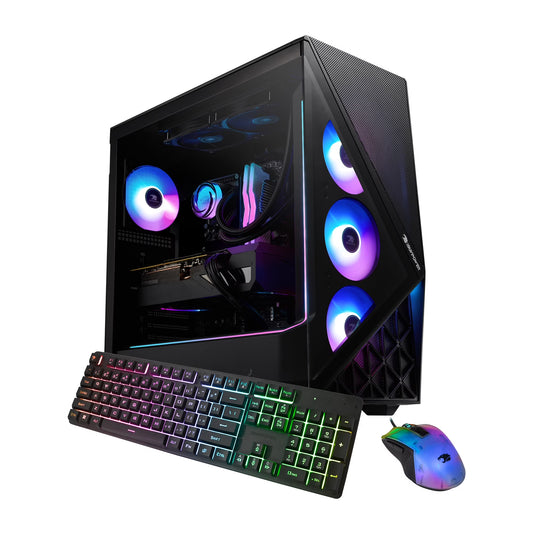 Slate Gaming PC Desktop Computer AMD Ryzen 7 7800X3D CPU, AMD Radeon RX 9070XT 16GB GPU, 32GB DDR5 RGB 5200Mhz RAM, 1TB Nvme SSD, Windows 11 Home, Gamer Keyboard and Mouse - SBA7R97XT01