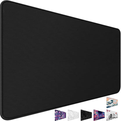 Large Mouse Pad, Desk Mat Office Pad Gaming with Stitched Edges, 31.5" X 15.7" Mousepad Non-Slip Waterproof Rubber Base for PC Laptop Home Accessories, Black