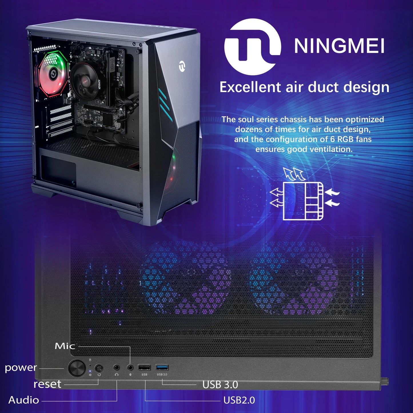 Gaming PC AMD Ryzen 5 5600GT 16GB RAM 1TB SSD Wifi Windows 11 PC Gaming Black