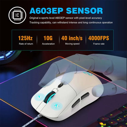 USB Wired Gaming Mouse,Usb Computer Mouse with 4 Adjustable DPI, RGB Backlit LED, Side Buttons, Ergonomic Design Mice for PC, Laptop, Windows, Mac, Vista, Linux, Gamer,White