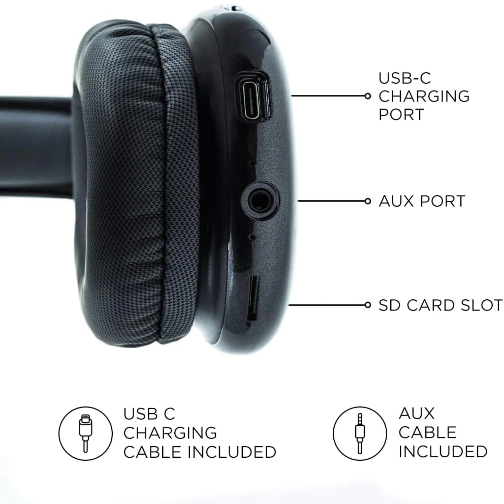 Ultra Over-Ear Wireless Bluetooth Headphones, Noise Canceling, Built-In Mic, Aux Backup, 10 H Playtime, Comfortable Design – Great Travel Gift