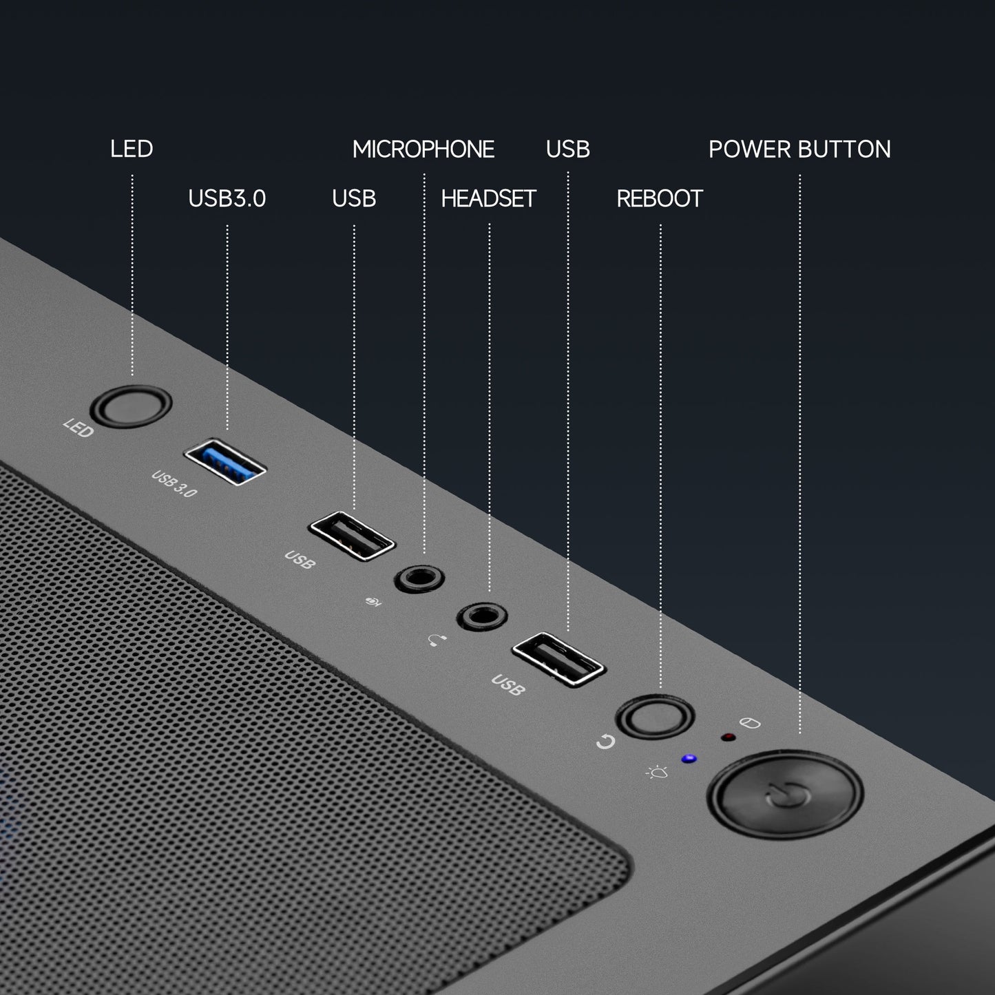 Lumishore Gaming PC AMD Ryzen 7 5700G 16GB RAM 1TB SSD PC Gaming Black