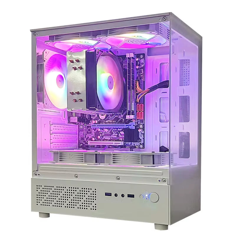 Gaming PC Core I7 CPU with 16G RAM 256G SSD HD4600 ATX/ITX/M-ATX Full View Side Panel Temper Glass Front Gaming Pc Game
