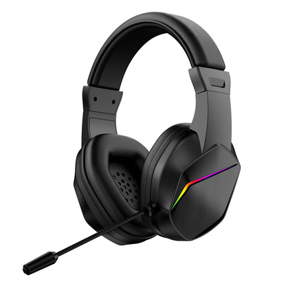 Wireless BT Gaming Headset with LED Lights, Low Latency Gaming Headphones, 40Mm Drivers, Over-Ear Gaming Earphones with Omnidire